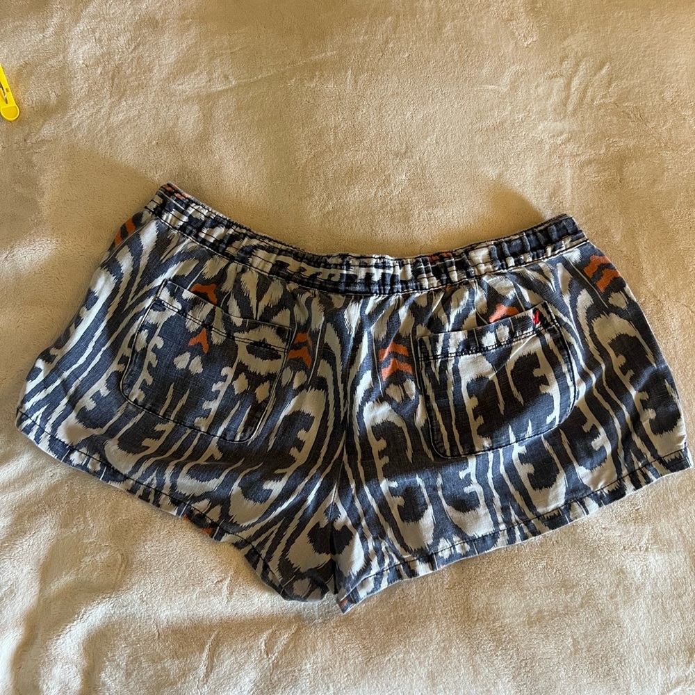 American Eagle Outfitters High Waist Blue and Orange Shorts